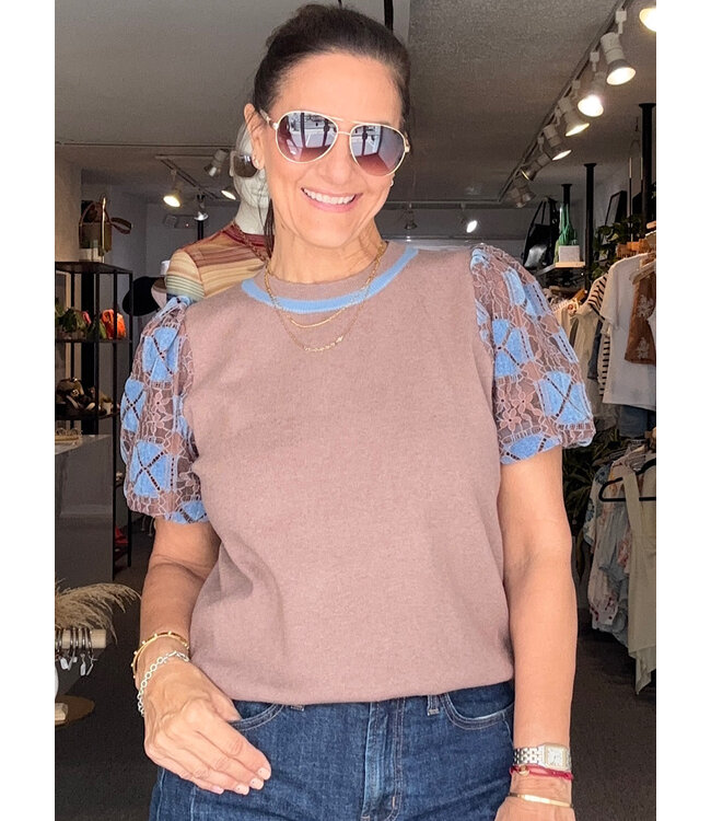 Lace Sleeve Sweater