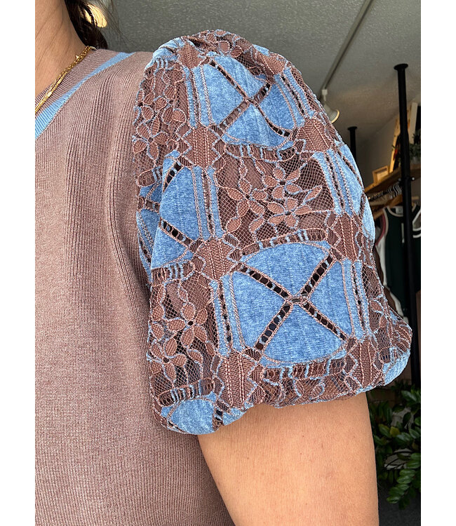 Lace Sleeve Sweater