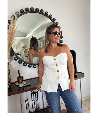 Strapless Buttoned Top