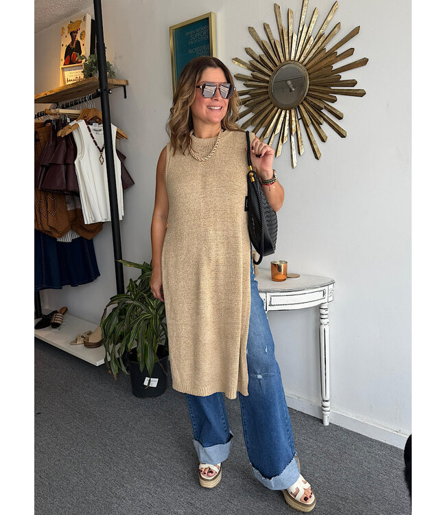 Sleeveless Sweater Oat Latte