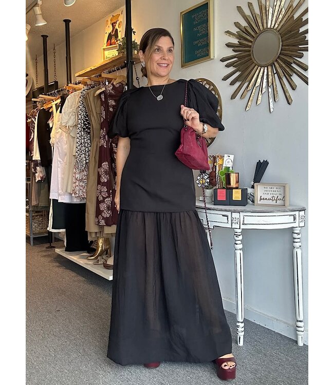 Mixed Black Maxi Dress