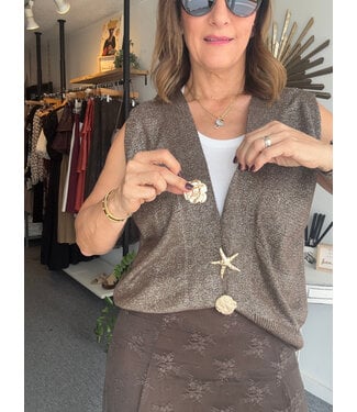 Brown Metallic Vest
