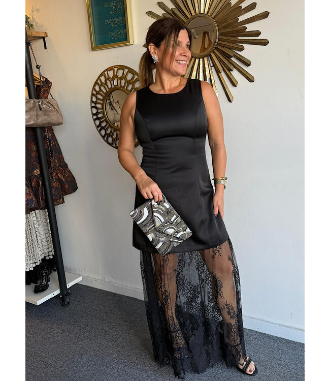 Satin Dress Black