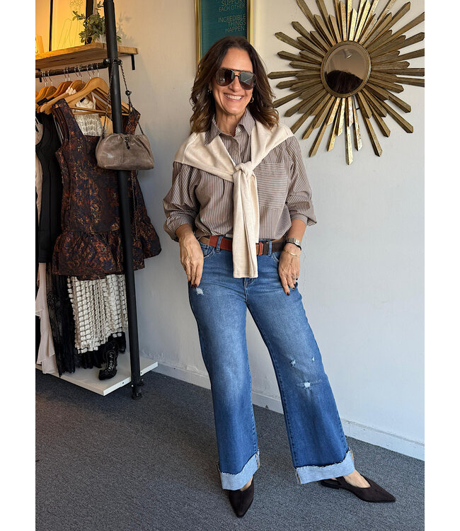 Striped Shirt with Layered Top