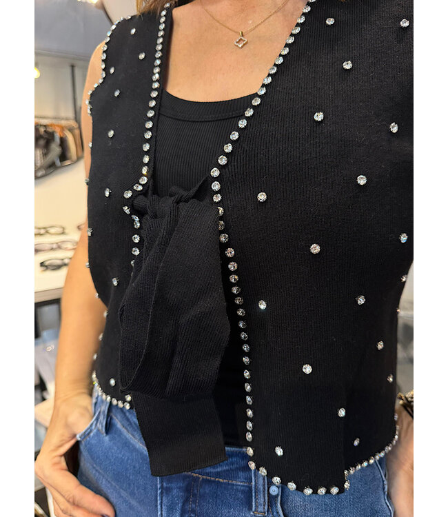 Sweater Vest w/ Rhinestones