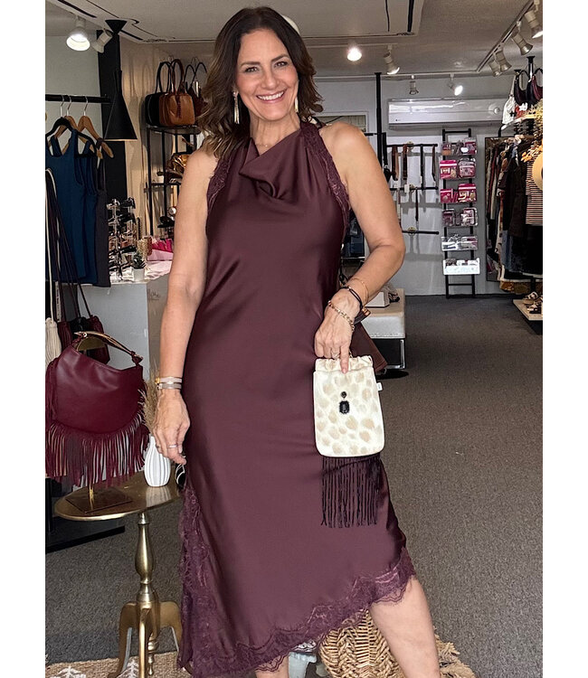 Satin Dress With Lace