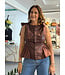Faux Leather Brown Top