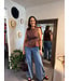 Faux Leather Brown Top
