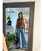 Faux Leather Brown Top