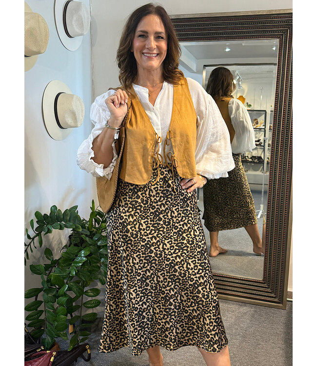 Leopard Midi Skirt