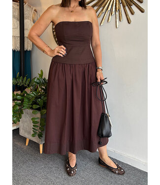Brown Strapless Dress