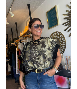 Metallic Patterned Top