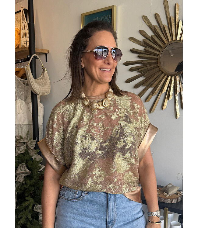 Metallic Patterned Top