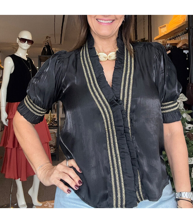 Ruffle V Neck Blouse