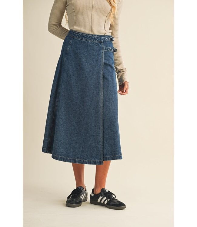 Crossover Denim Skirt