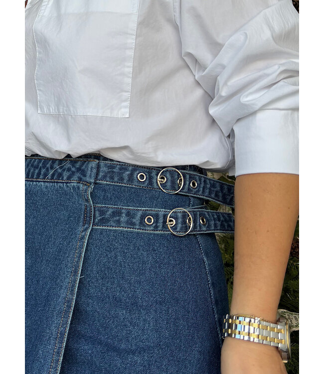 Crossover Denim Skirt