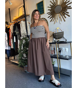 Combined Striped Tube Dress