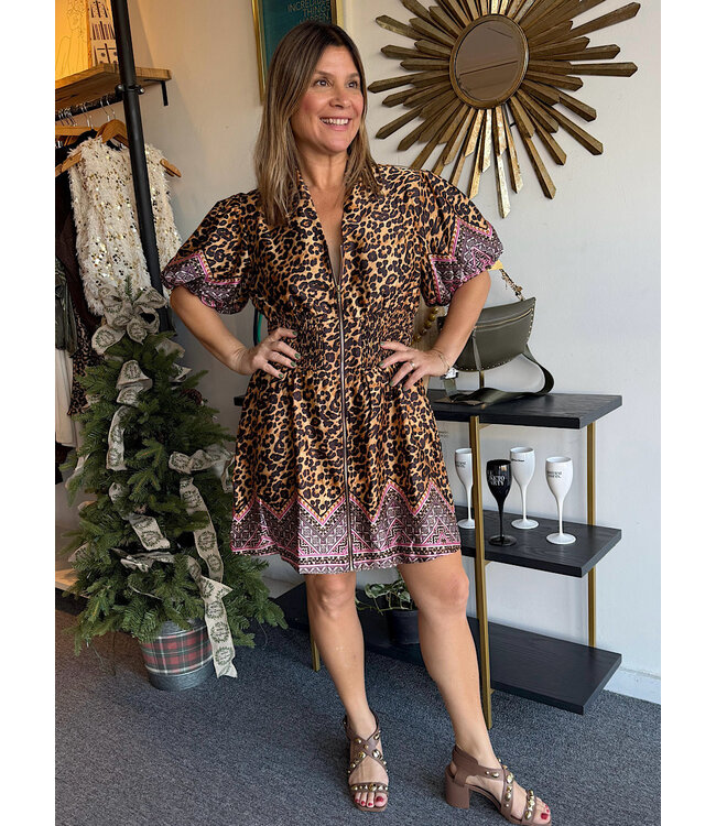 Animal Motif Short Dress