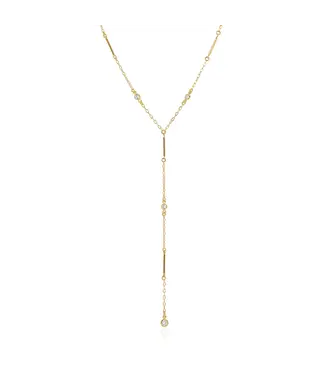 Multistone Bar Lariat Necklace