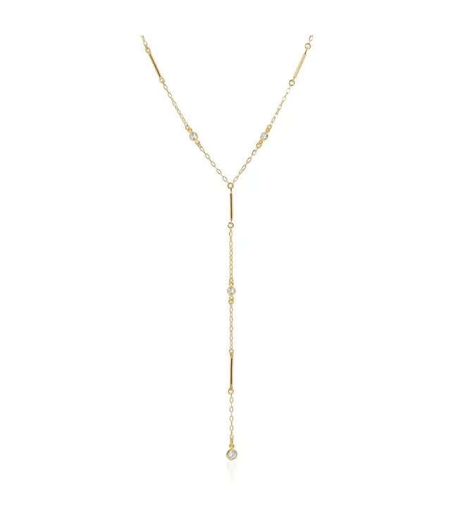 Multistone Bar Lariat Necklace