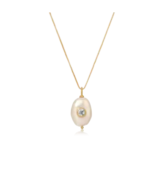Pearl Stone Pendant -White Topaz