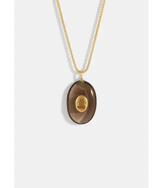 Smokey Quartz Citrine Pendant