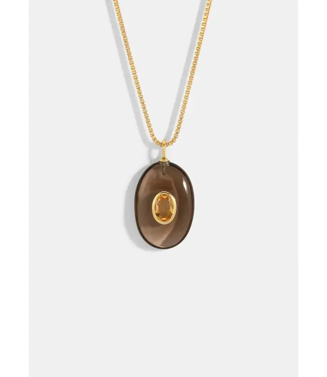 Smokey Quartz Citrine Pendant