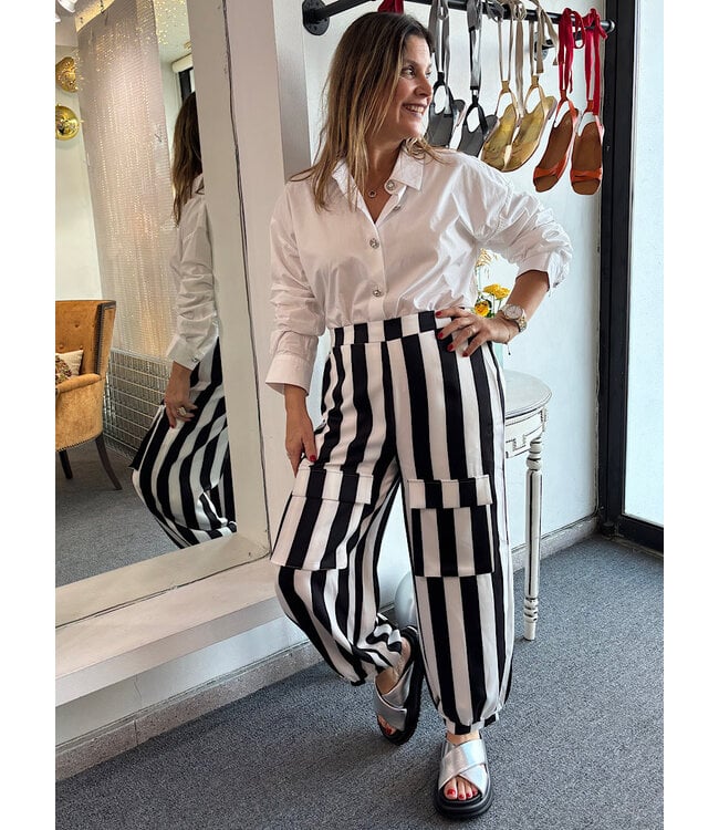 Black and White Stripe Pant