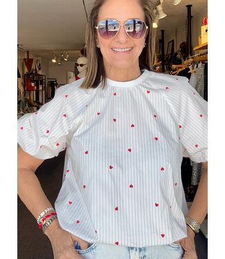 Heart Print Bubble Top