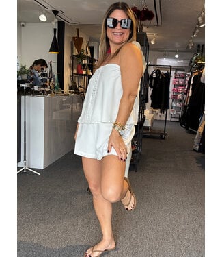 Strapless White Short Set