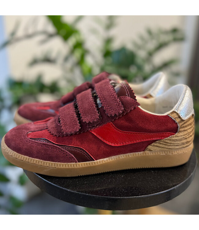 Velcro Oxblood Suede Sneaker