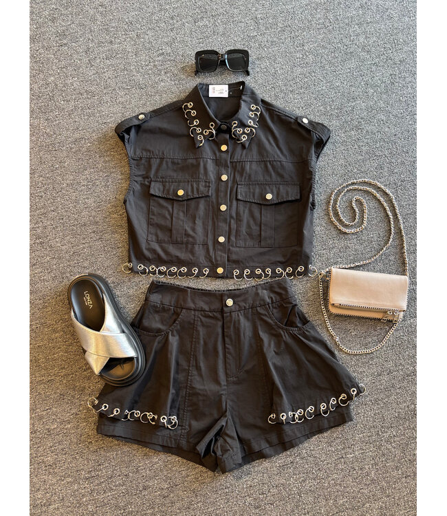 Hoops Short Set Black