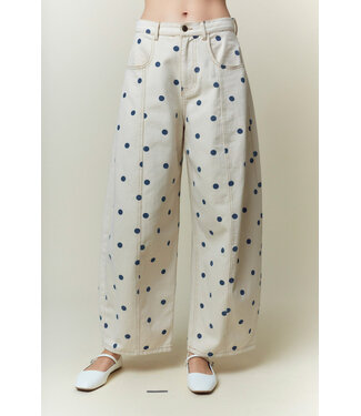 Polka Dot Denim Pant