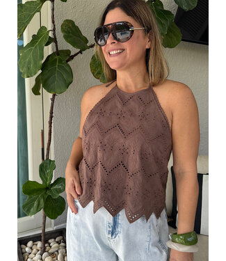 Eyelet Halter Top