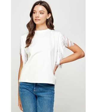 Fringe Detailed Knit Top