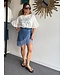 Fringe Wrap Denim Skirt