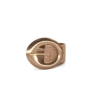 Metal Buckle Raffia Belt