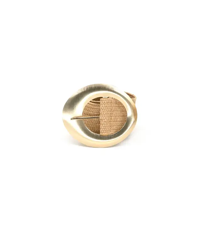 Metal Buckle Raffia Belt