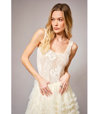 Lace Scoop Neck Bodysuit