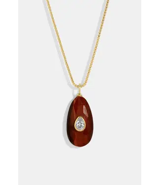Tigers Eye White Topaz Pendant