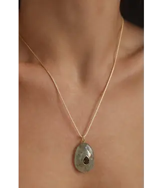 Prehnite Smoky Quartz Pendant