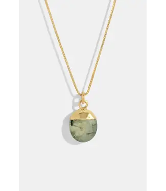 Semiprecious Pendant Prehnite Necklace