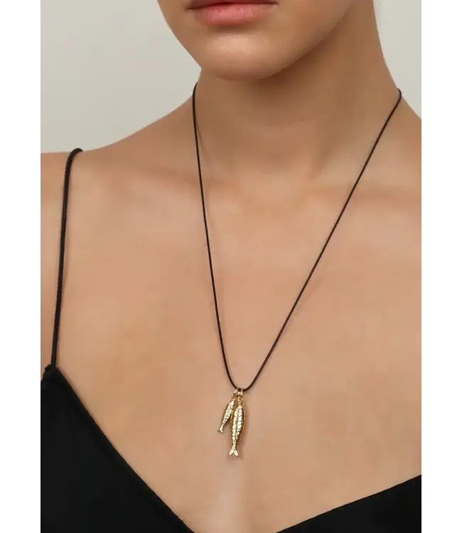 Golden fish Cord Necklace