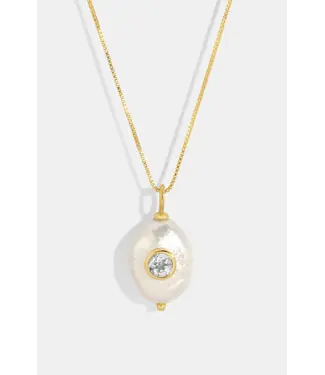 Pearl Stone White Topaz Pendant