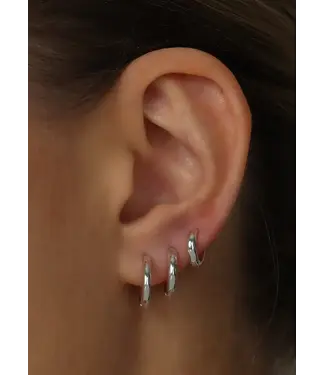 Amina Silver Huggie Set