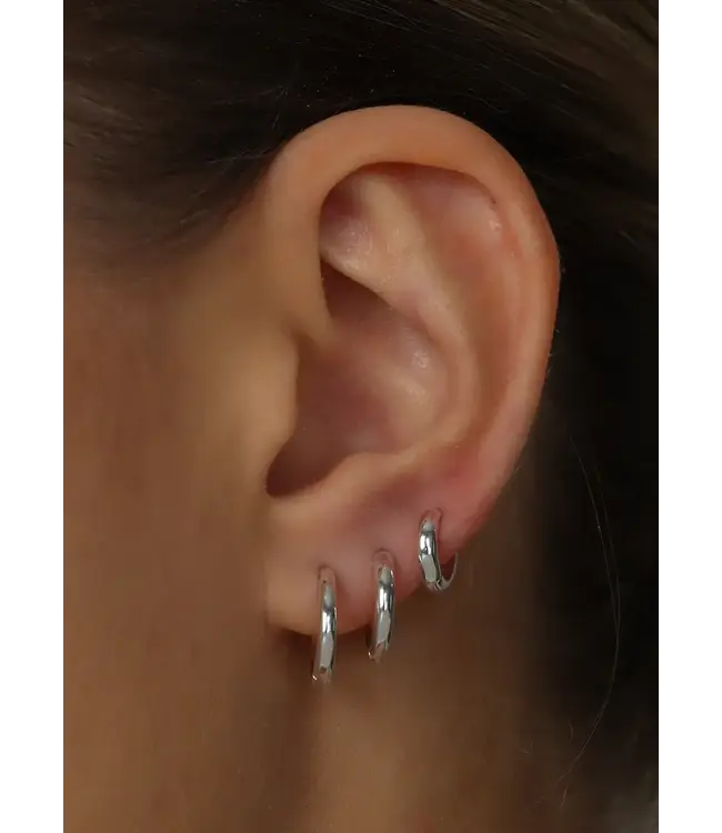 Amina Silver Huggie Set