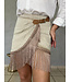 Fringe Wrap Denim Mini Skirt