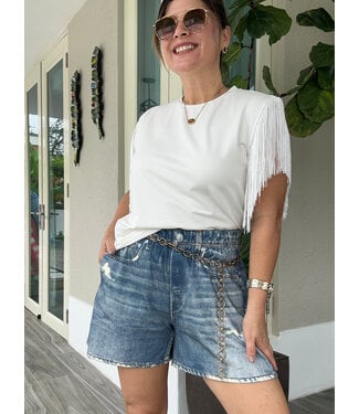 Fringe Detailed Knit Top