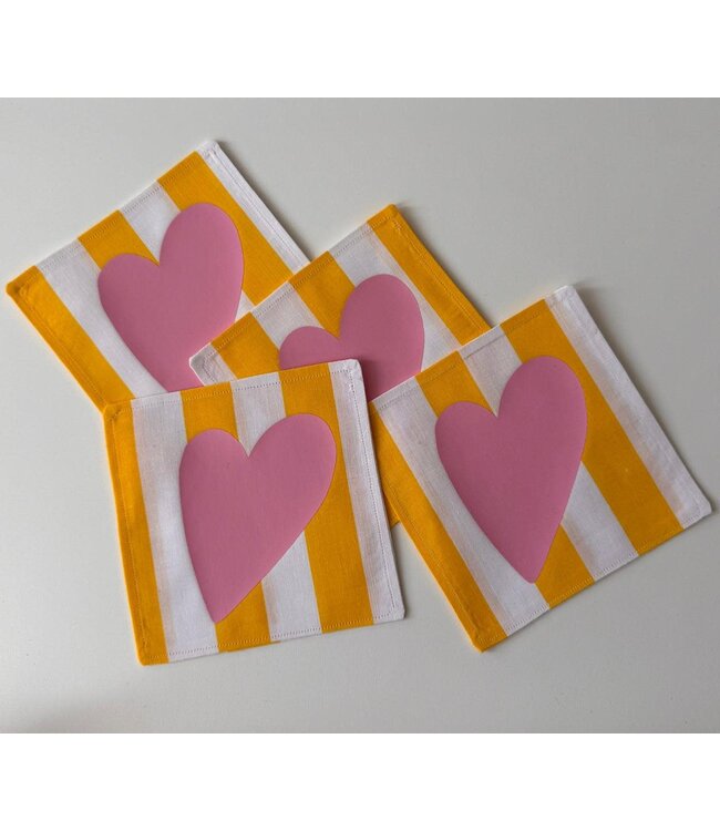 Set of Vinyl Over Canvas Coasters