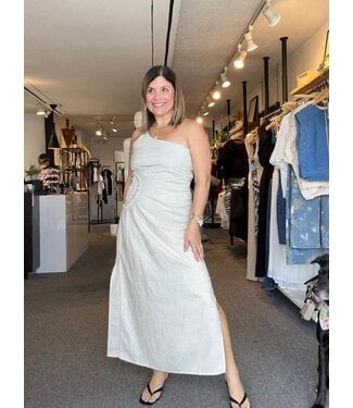 One Shoulder Crochet Drape Dress